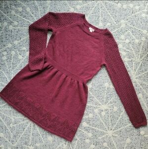 Cat & Jack burgundy knit sweater dress